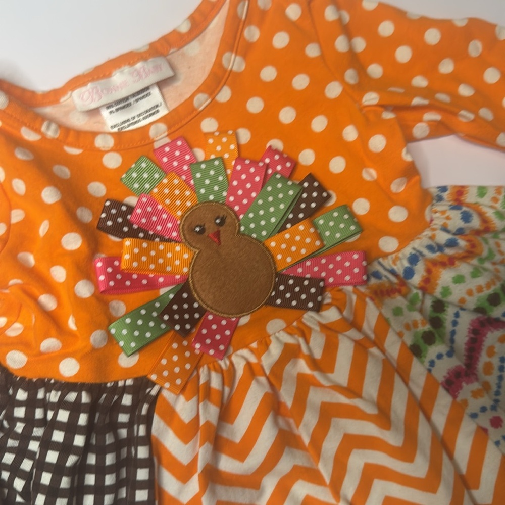 Orange Polka Dot Turkey Dress - Picture 2 of 4